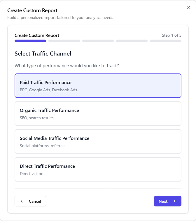 Custom Analytical Report Builder
